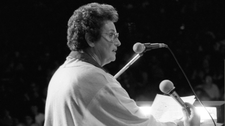 Carolina Bori discursa na abertura da 38ª Reunião Anual da SBPC, Curitiba/PR, 1986.